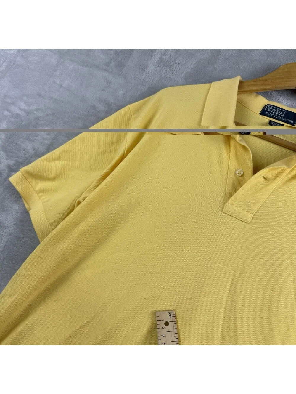 Polo Ralph Lauren Custom Fit Polo Shirt Mens XL Yellow Blue Pony Cotton Preppy